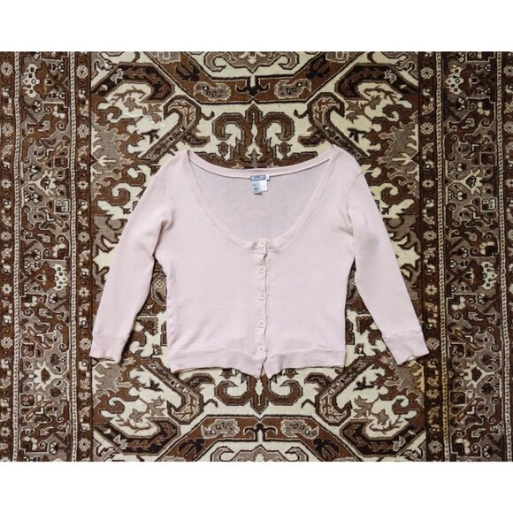 Kristensen du Nord Soft Pink Cashmere Silk Knit Crop Cardigan sz 3 US L - Picture 6 of 7